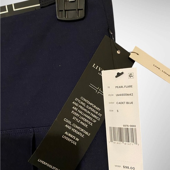 Liverpool | Liverpool Navy Ankle Flare Stretch Women's Dress Pants  NWT size S. - Picture 7 of 10